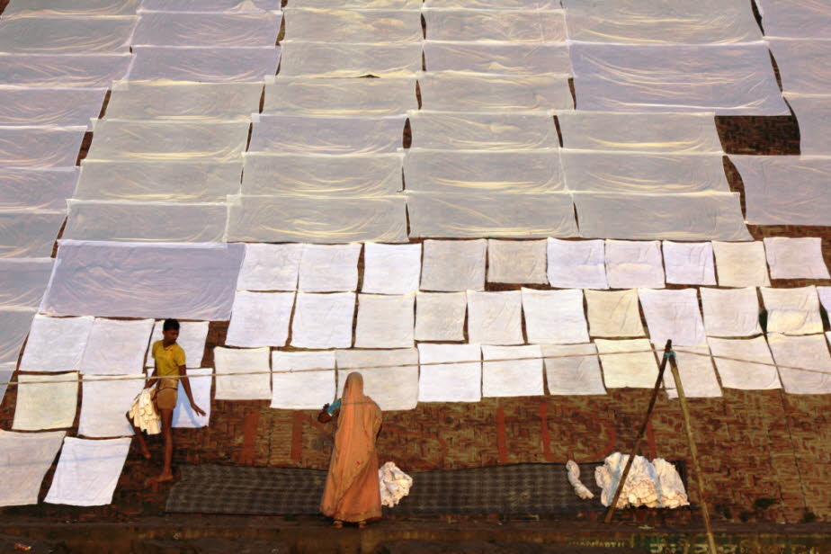 Varanasi: Wäscherei am Ganges