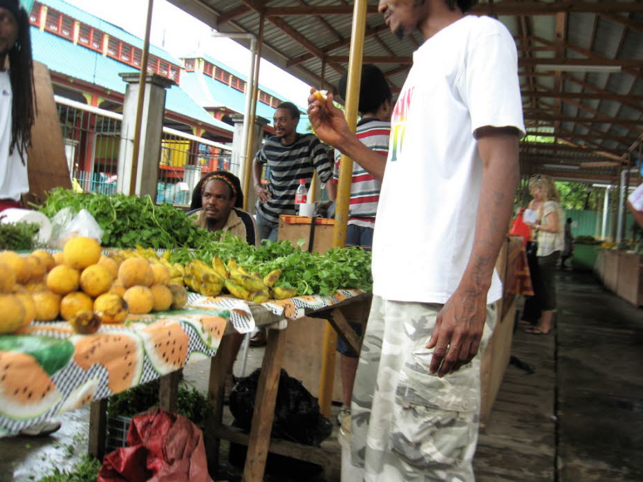 Gemüse- und Obst im Markt von Mahé