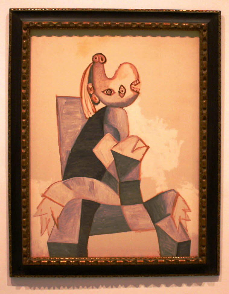 Frau sitzt in einem grauen Stuhl, 1939, Pablo Ruiz Picasso