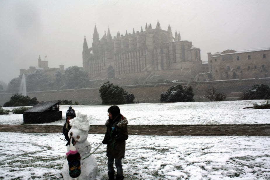 Schnee in Palma de Mallorca 2012 