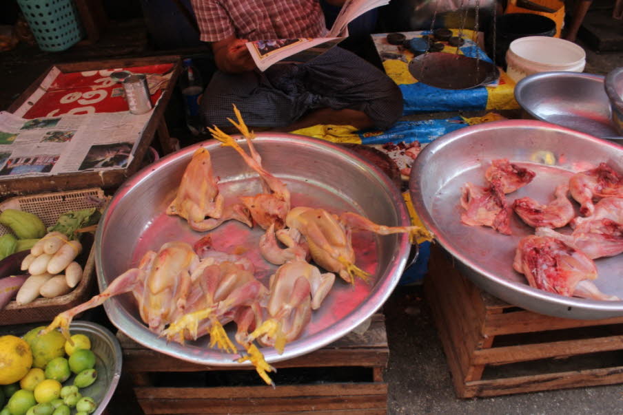 Marktszenen in  Yangon 